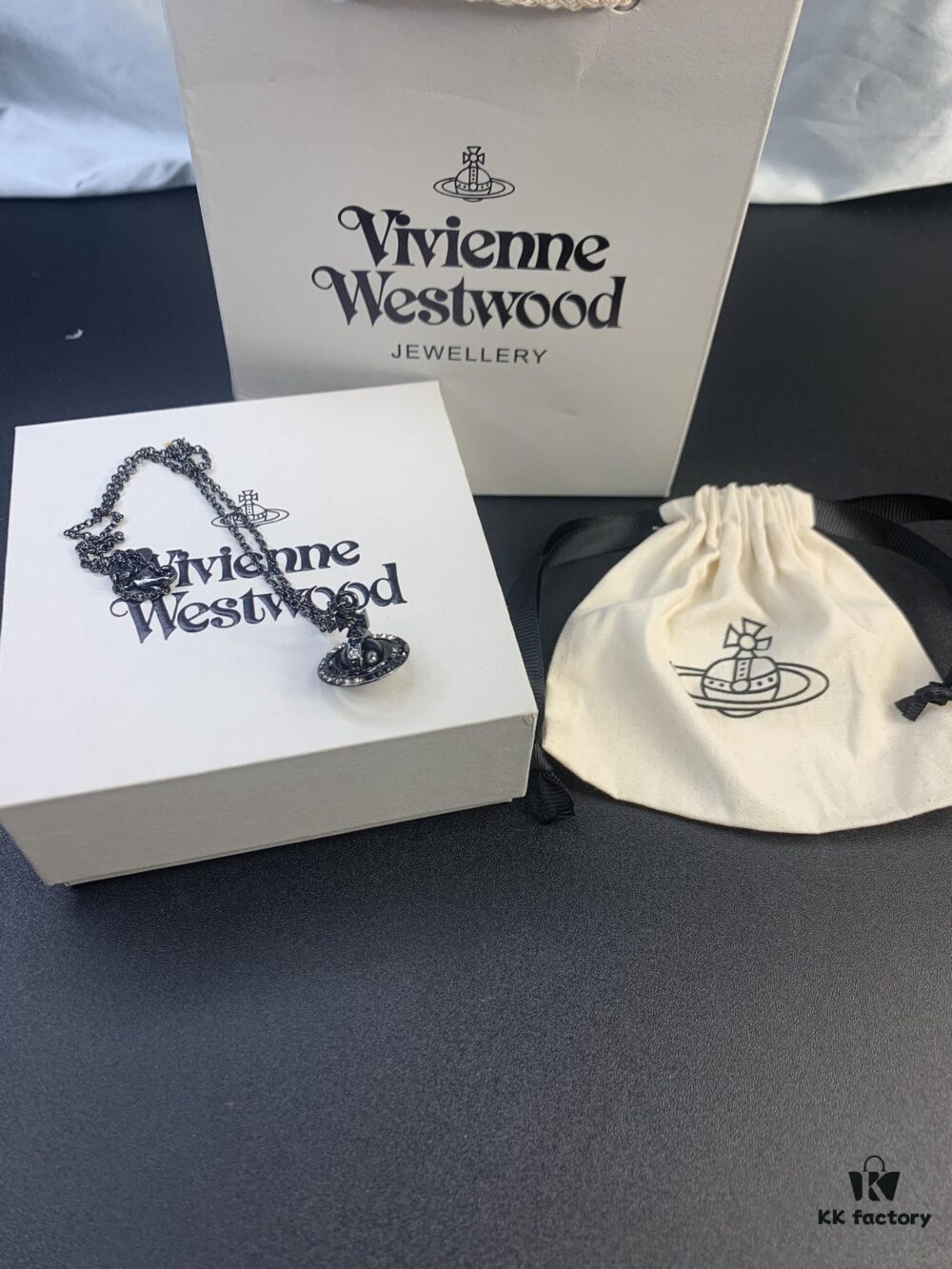 693036ebf09edb6de4c4cd0b Vivienne Westwood Saturn Gradient Orbit Necklace, High-End and Luxurious