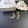 West Grandma Saturn Rhinestone Flow Comb Earrings in White Gold and Yellow Gold Two Colors