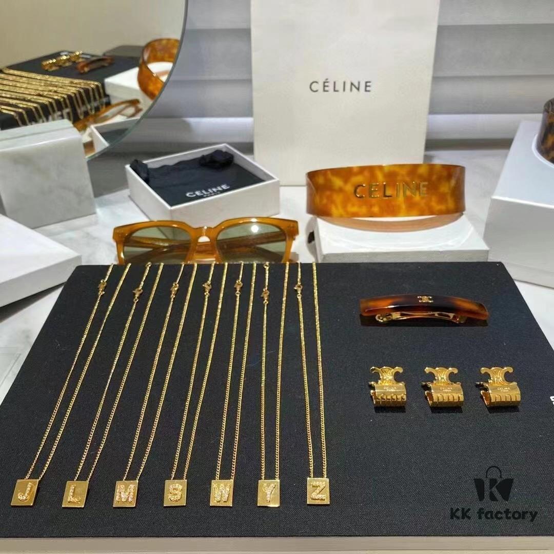 Celine 21 Limited Edition Rhinestone Letter Necklace