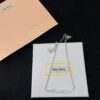 69303719f09edb6de4c4cd34 Miu Miu New Silver Full Diamond Letter Necklace