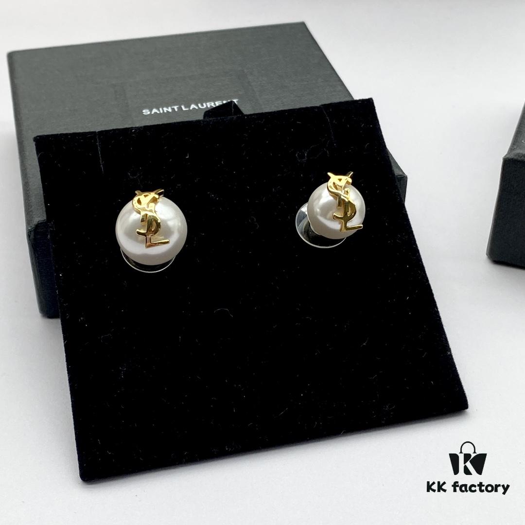 Saint Laurent YSL Stud Earrings, Available in Two Colors