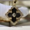 69303748f09edb6de4c4cd63 Market First Release‼️ Black Onyx Necklace #Brushed Four-Leaf Clover Diamond-Set Necklace Buccellati Opera Large Diamond Necklace 💎 Retro Stylish Versatile High-End Piece Exquisite Italian Brushed Craftsmanship 🧚♀️ Mysterious Black Onyx