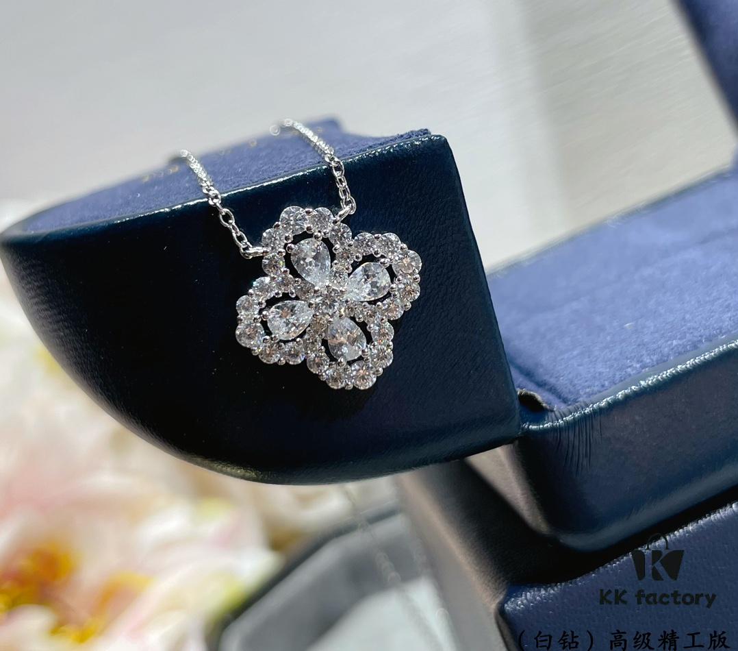 69303750f09edb6de4c4cd6c Harry Winston Diamond Links Full Diamond Clover Necklace (White Diamonds)