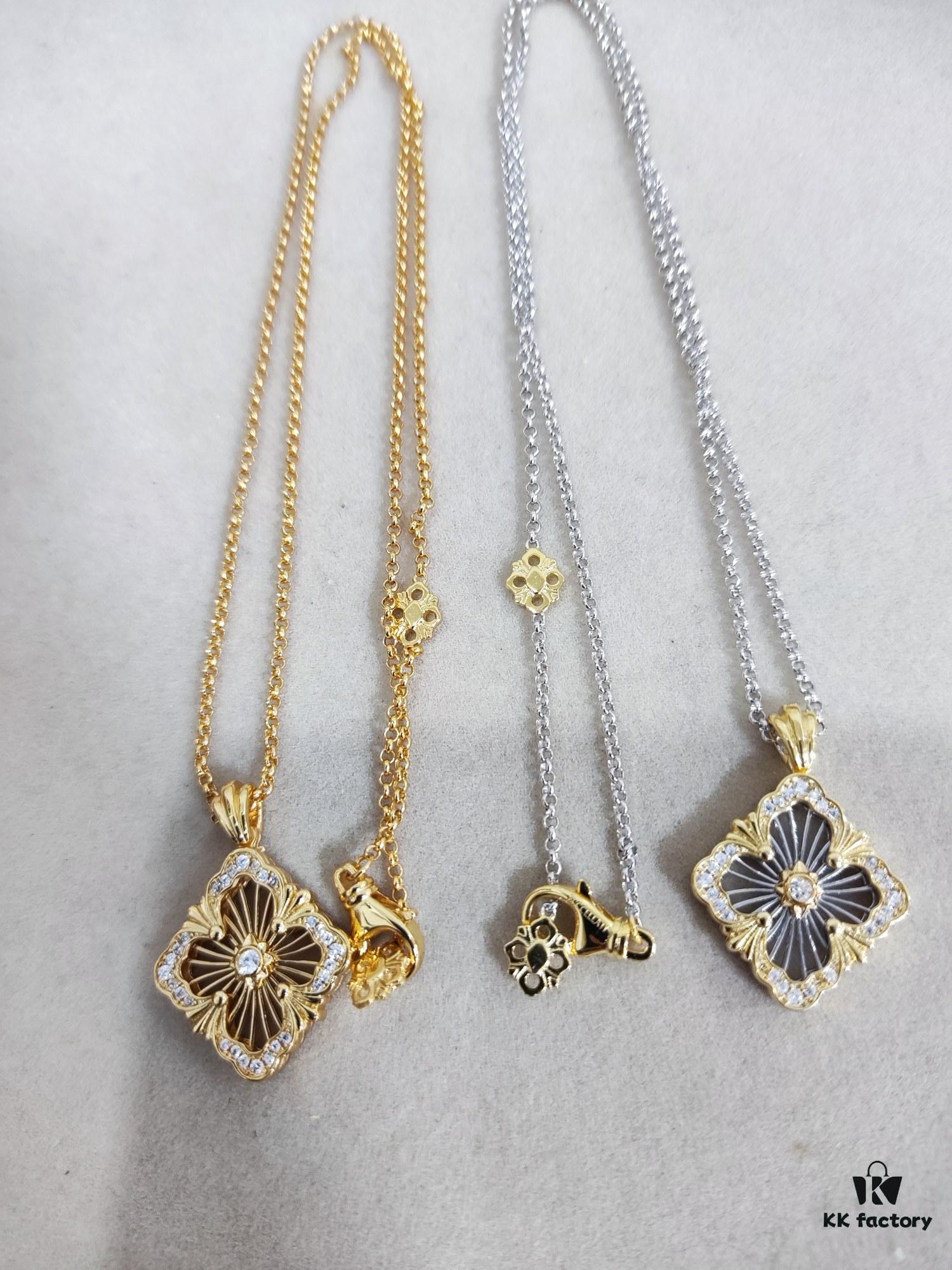 Buccellati Openwork Necklace in Gold and White Gold Bicolor