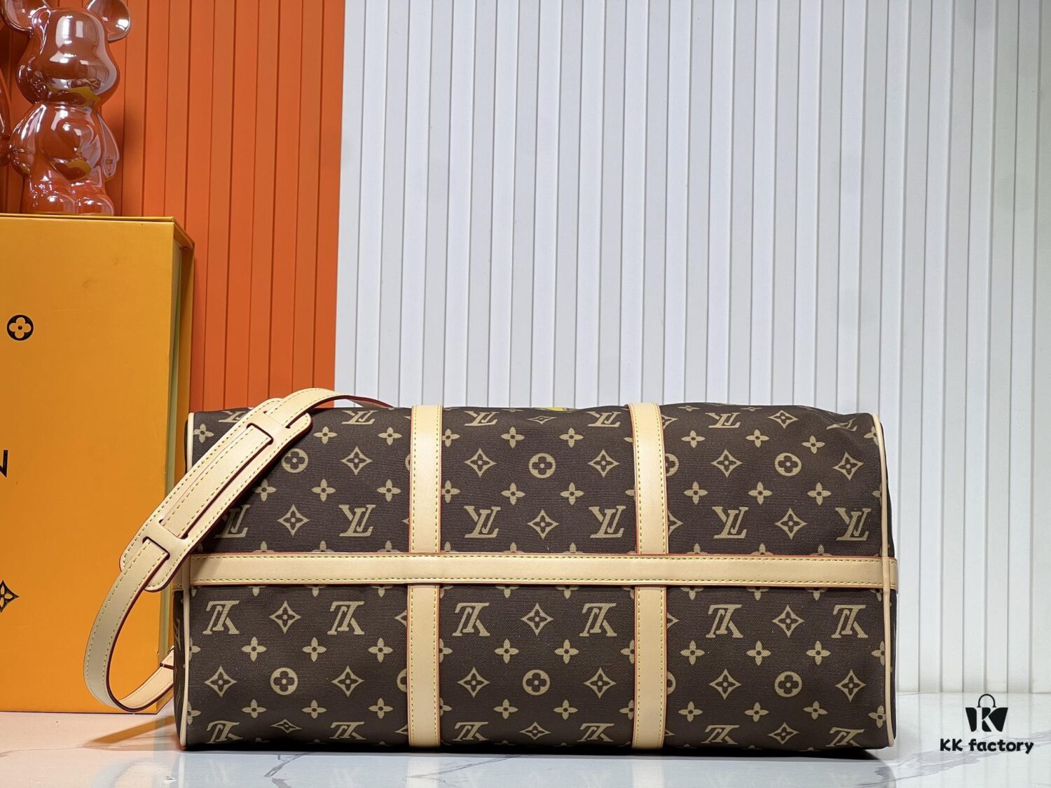 69303782f09edb6de4c4cd9f M14736 Keepall Bandoulière 45 Travel Bag in Monogram Dune Fabric