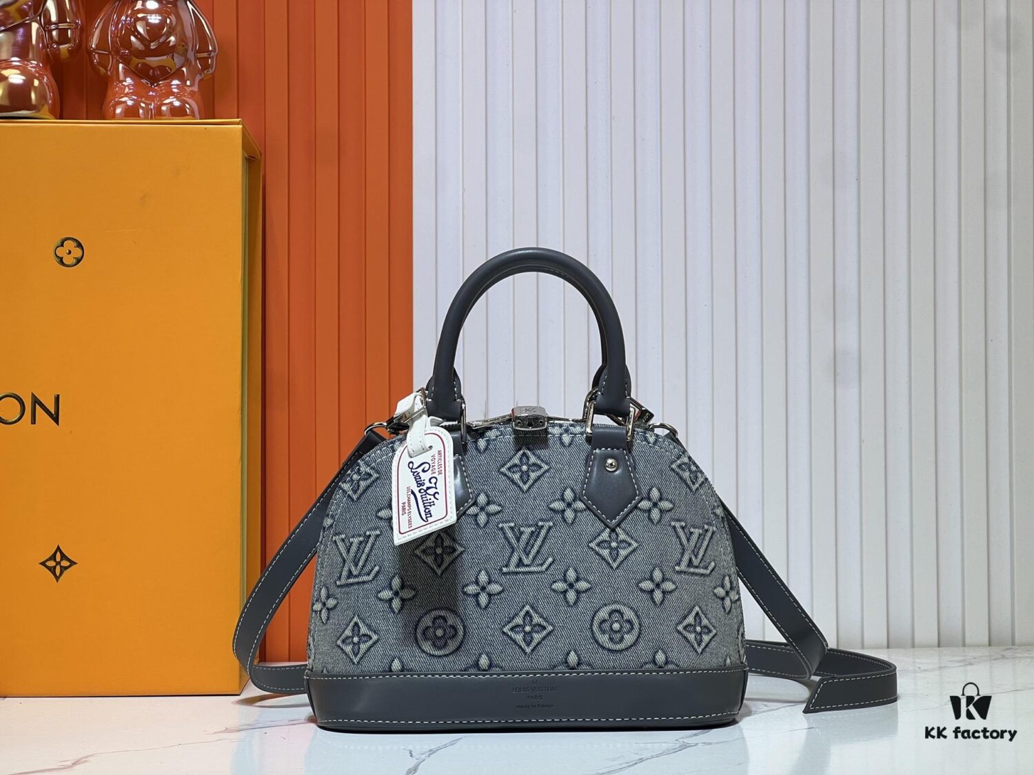 6930386bf09edb6de4c4ce85 Upgraded Embossed Denim M53152 This Charming Alma BB Handbag Originates from Louis Vuitton's Classic 1934 Design