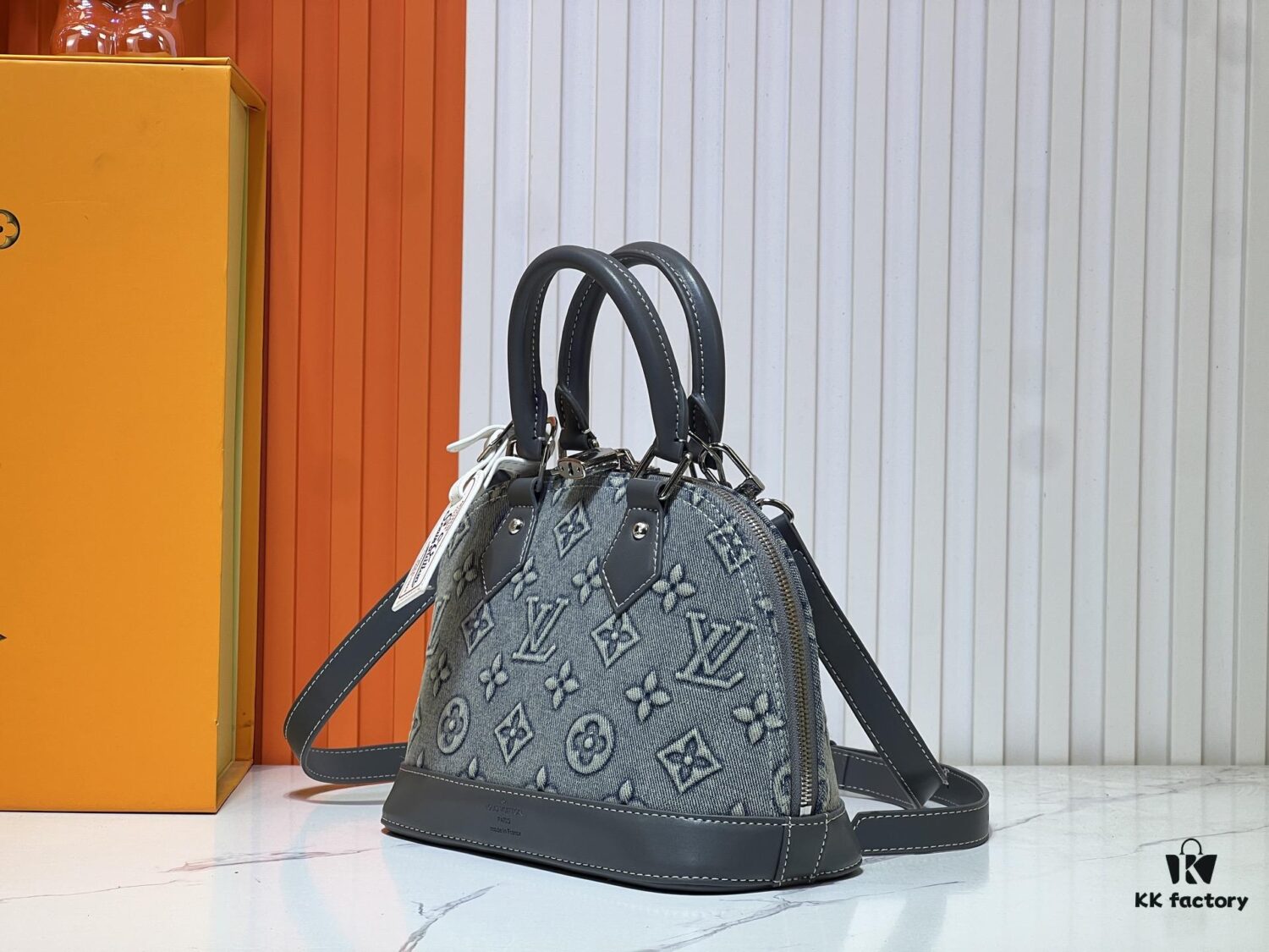 6930386ff09edb6de4c4ce87 Upgraded Embossed Denim M53152 This Charming Alma BB Handbag Originates from Louis Vuitton's Classic 1934 Design