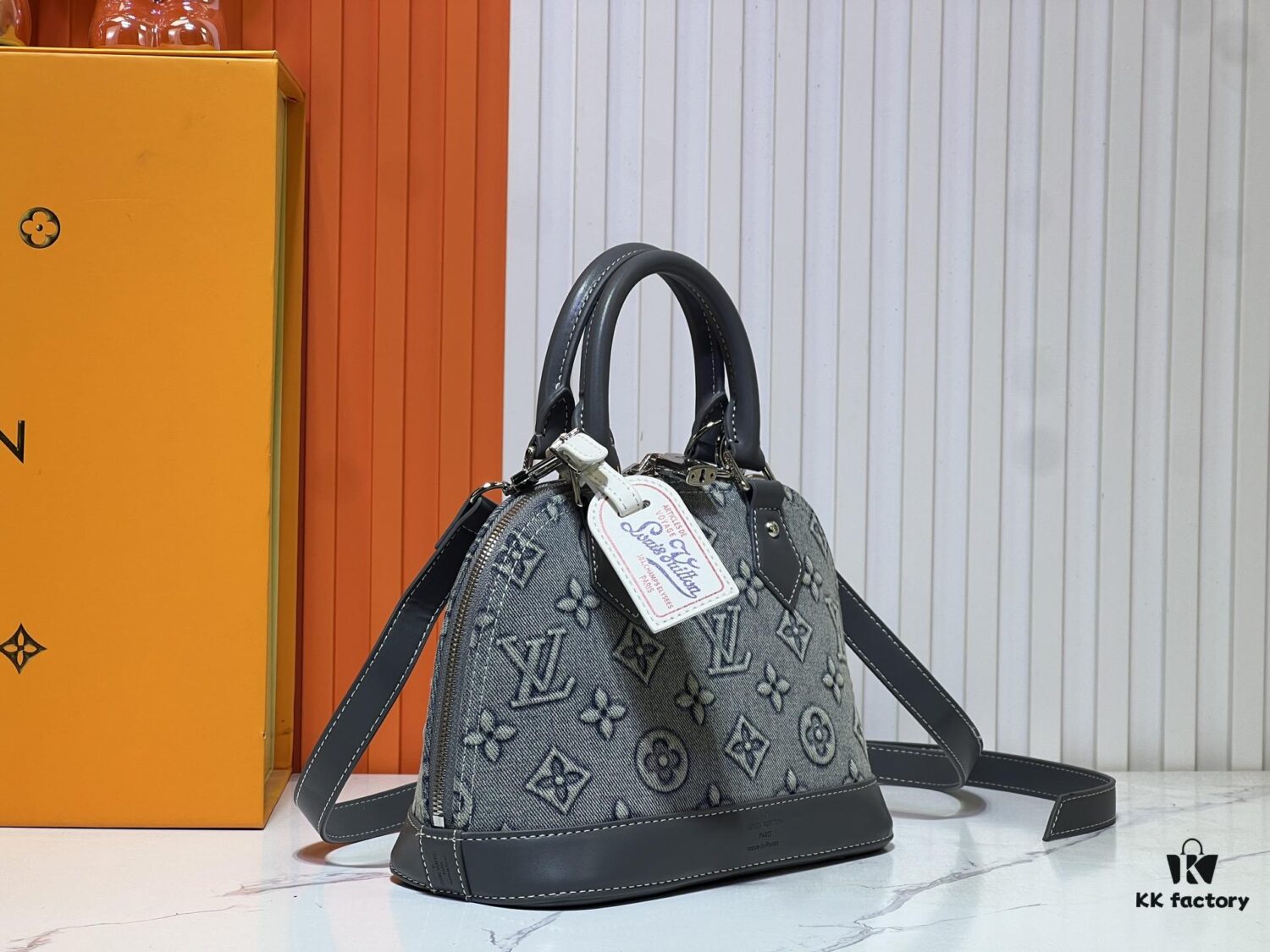 69303878f09edb6de4c4ce8d Upgraded Embossed Denim M53152 This Charming Alma BB Handbag Originates from Louis Vuitton's Classic 1934 Design