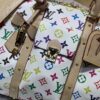 6930387cf09edb6de4c4ce91 M13742 White Color Black Color Travel Bag Keepall Bandoulière 45
