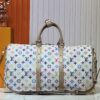 6930387ef09edb6de4c4ce92 M13742 White Color Black Color Travel Bag Keepall Bandoulière 45