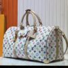 69303882f09edb6de4c4ce94 M13742 White Color Black Color Travel Bag Keepall Bandoulière 45