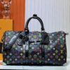 69303885f09edb6de4c4ce96 M13742 Multicolor White and Black Travel Bag, LV x TM KEEPALL BANDOULIÈRE 45, New Arrival