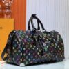 693038a6f09edb6de4c4cea8 M13742 Multicolor White and Black Travel Bag, LV x TM KEEPALL BANDOULIÈRE 45, New Arrival