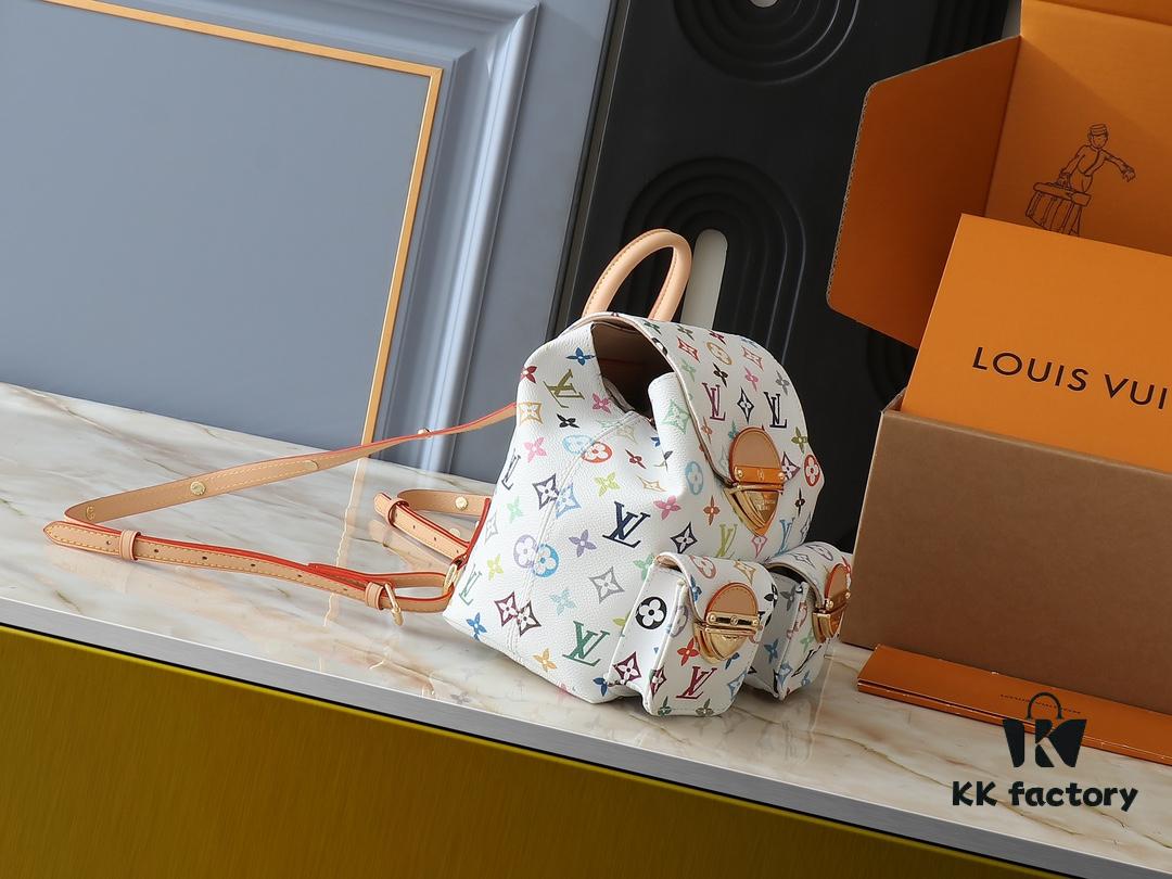 693038d9f09edb6de4c4cede Upgraded Original M13081 M46836 This Venice Backpack Crafted from Coated Canvas with Vivid Hues by Japanese Artist Takashi Murakami Depicting the Monogram Pattern, Showcasing the Playful Spirit of the Louis Vuitton x Takashi Murakami Reissue Collection