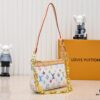 693038dff09edb6de4c4cee4 M13404 Black Color White Color Coated Canvas Pochette Accessoires Bag