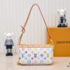 693038dff09edb6de4c4cee5 M13404 Black Color White Color Coated Canvas Pochette Accessoires Bag
