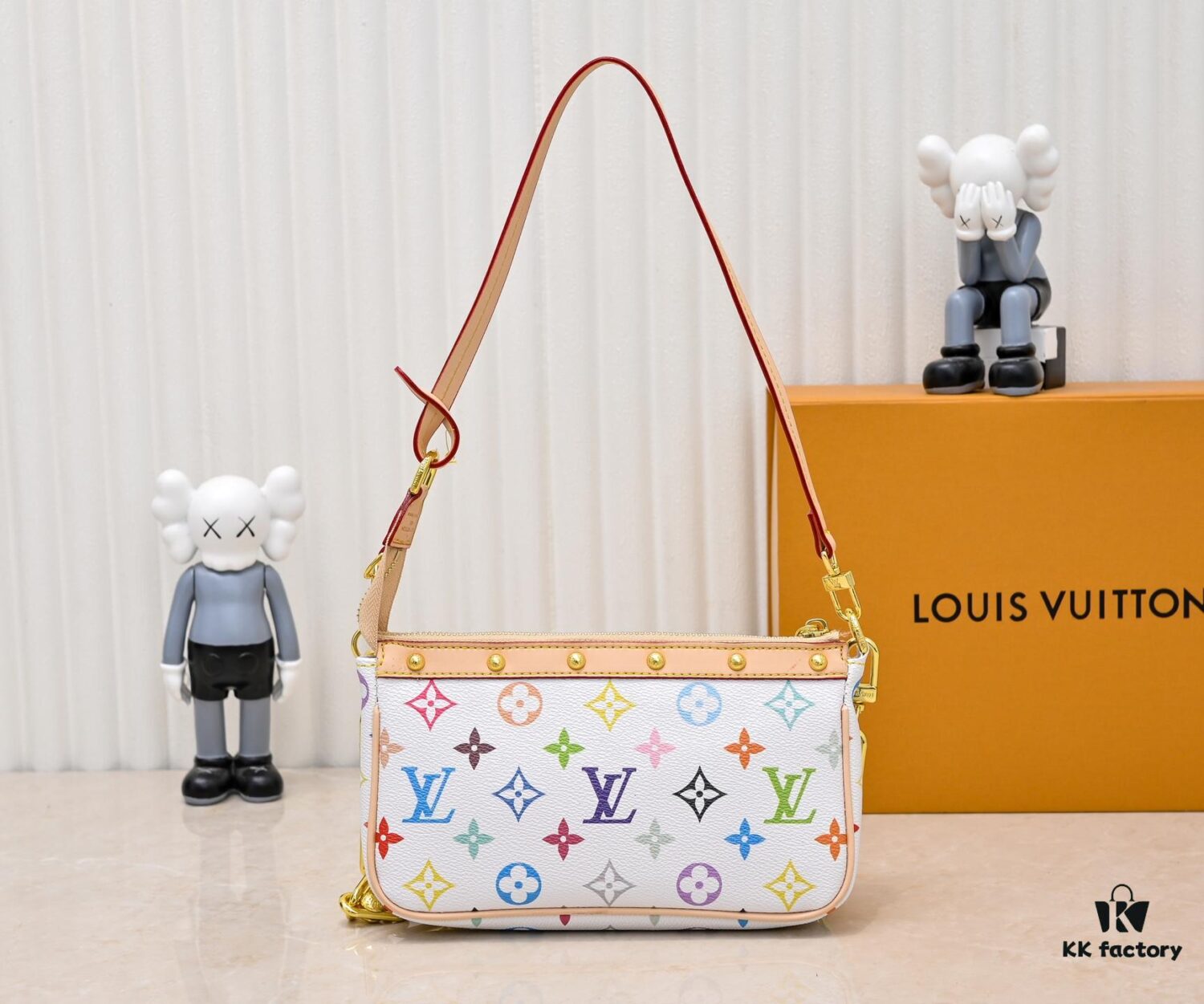 693038dff09edb6de4c4cee5 M13404 Black Color White Color Coated Canvas Pochette Accessoires Bag