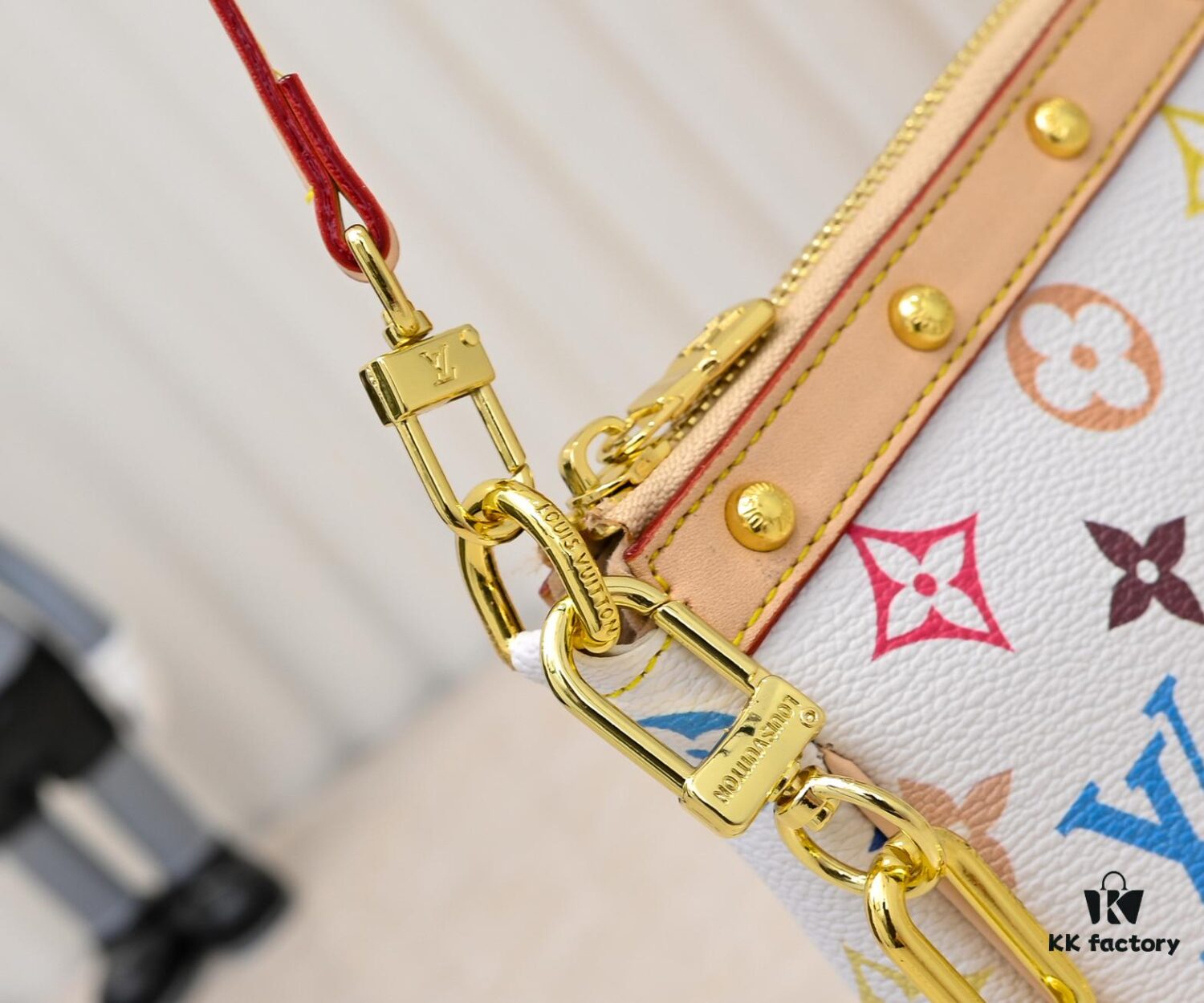 693038e1f09edb6de4c4cee6 M13404 Black Color White Color Coated Canvas Pochette Accessoires Bag