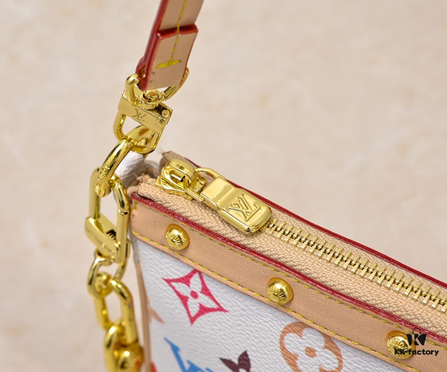 693038e2f09edb6de4c4cee7 M13404 Black Color White Color Coated Canvas Pochette Accessoires Bag