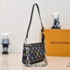 693038eaf09edb6de4c4cef1 M13404 Black and White Coated Canvas Pochette Accessoires Bag
