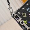 693038eaf09edb6de4c4cef2 M13404 Black and White Coated Canvas Pochette Accessoires Bag