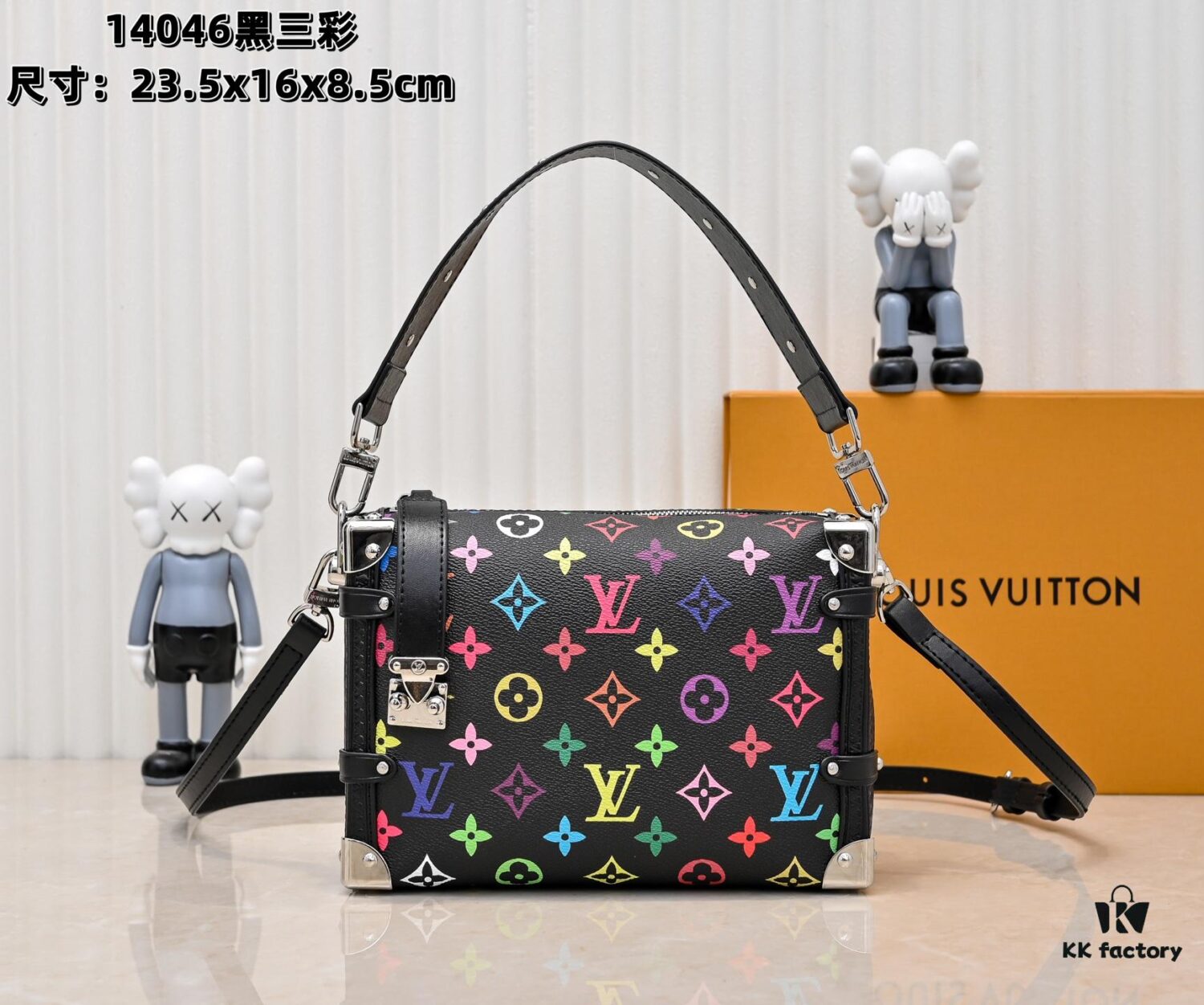 693038eff09edb6de4c4cef7 M14046 M46358 Black Tricolor White Tricolor Side Trunk Medium Handbag