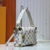 M14046 M46358 Black Tricolor White Tricolor Medium Side Trunk Handbag