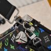 69303931f09edb6de4c4cf4c M14046 M46358 Black Tricolor White Tricolor Side Trunk Medium Handbag
