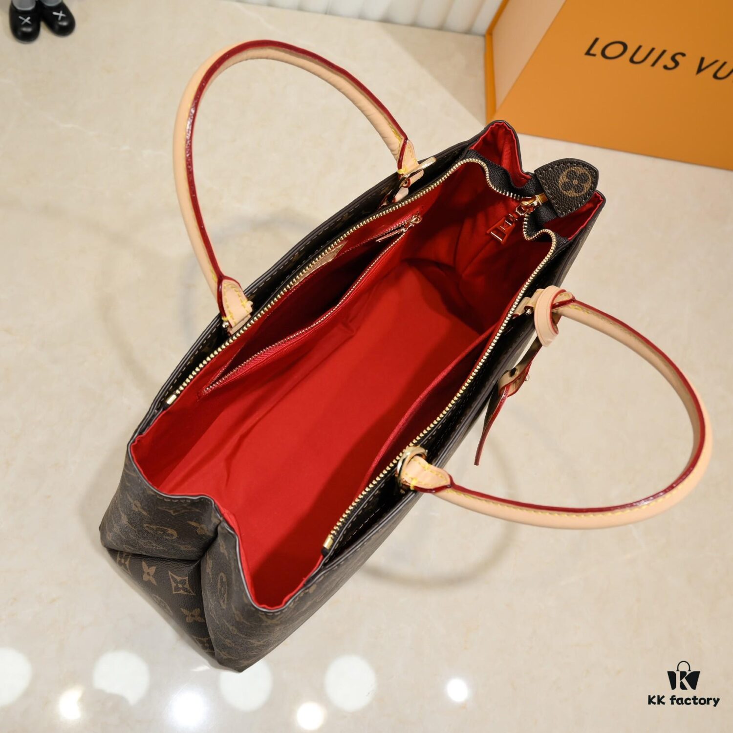 Large 2021 New LV New Grand Palais MM 🎉🎉🎉 Louis Vuitton Double-Sided Yellow Leather Monogram Fashion Shoulder and Top Handle Bag