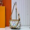 6930395ff09edb6de4c4cf9b M13404 Black and White Pochoir Coated Canvas Pochette Accessoires Bag
