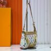 69303961f09edb6de4c4cfa1 M13404 Black and White Pochoir Coated Canvas Pochette Accessoires Bag