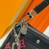 69303964f09edb6de4c4cfa7 M13404 Black and White Coated Canvas Pochette Accessoires Bag