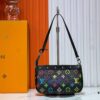 69303966f09edb6de4c4cfab M13404 Black and White Coated Canvas Pochette Accessoires Bag