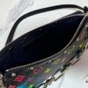69303966f09edb6de4c4cfac M13404 Black and White Coated Canvas Pochette Accessoires Bag