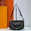 69303975f09edb6de4c4cfc3 M13404 Black and White Coated Canvas Pochette Accessoires Bag