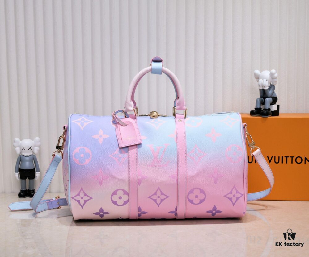 693039cdf09edb6de4c4d028 Louis Vuitton Classic Keepall 45 Travel Bag in Soft Pink Tones