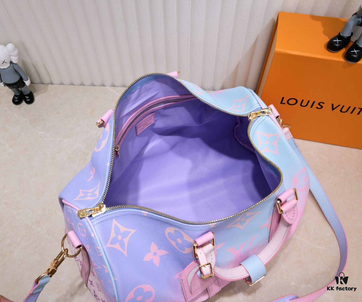 Louis Vuitton Classic Keepall 45 Travel Bag in Soft Pink Tones