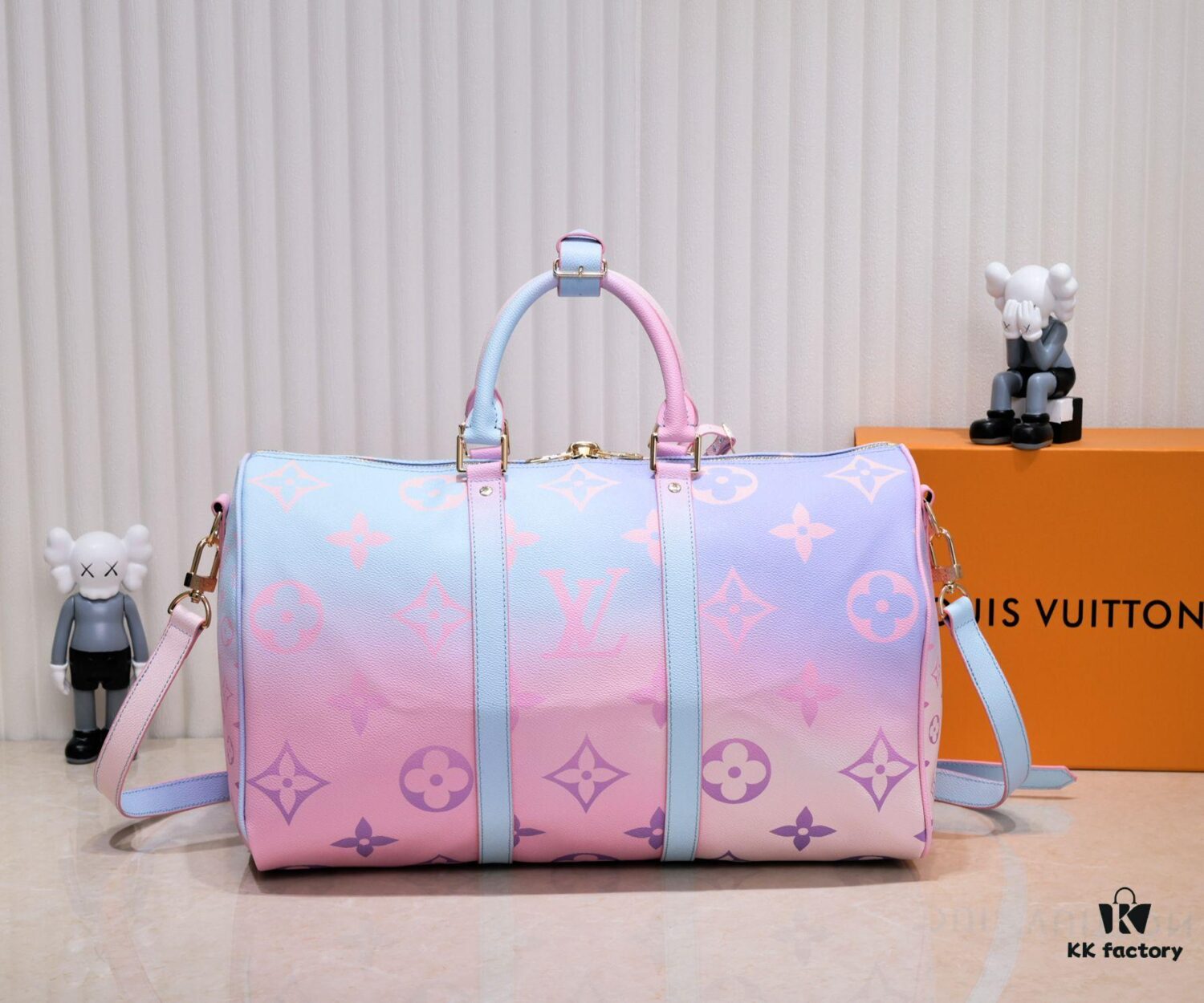 Louis Vuitton Classic Keepall 45 Travel Bag in Soft Pink Tones