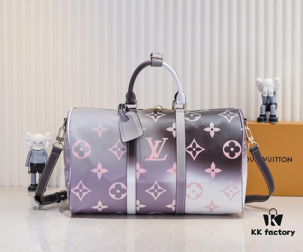 693039d6f09edb6de4c4d02d Louis Vuitton Classic Keepall 45 Travel Bag in Soft Pink Tones, Model No. 59943 41418