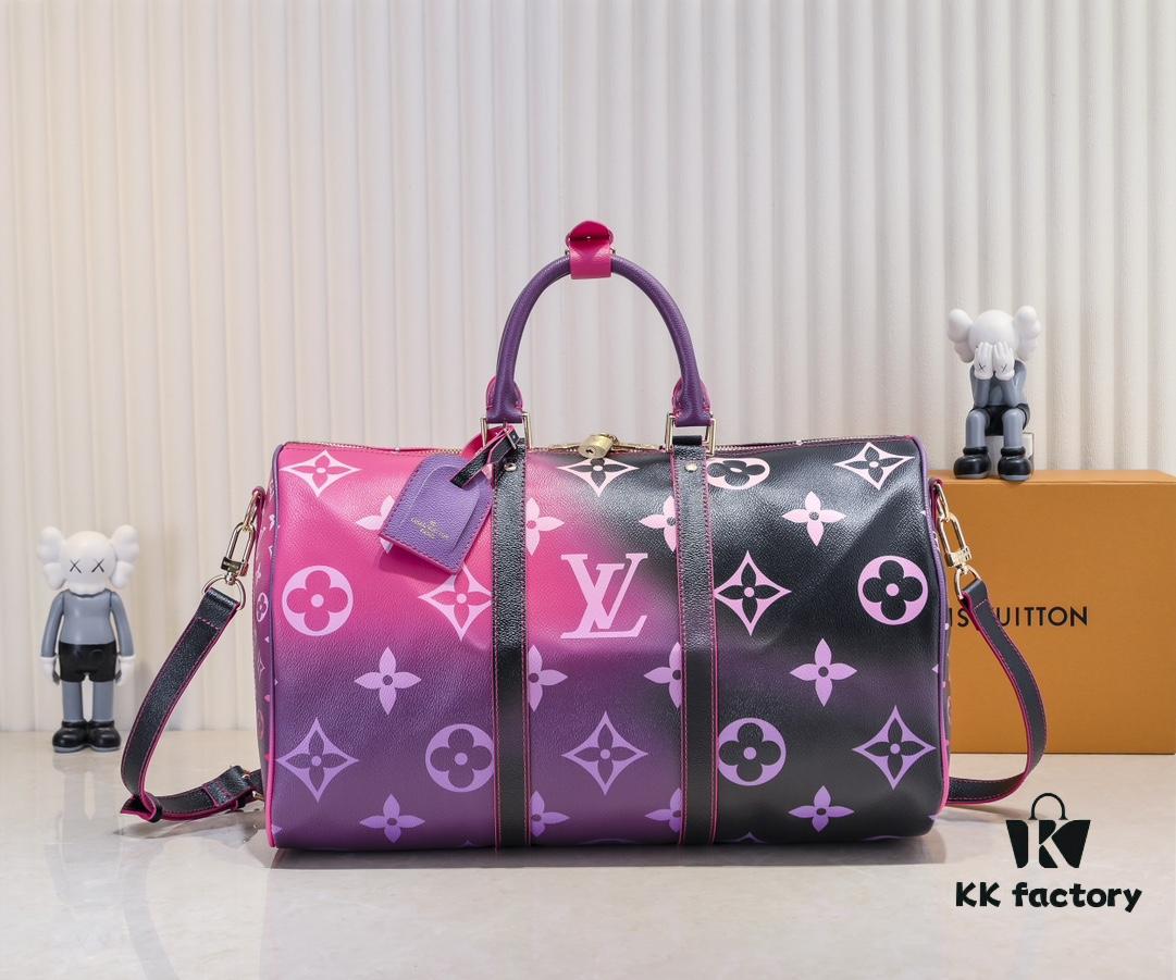 693039e2f09edb6de4c4d036 Louis Vuitton Classic Keepall 45 Travel Bag in Soft Pink Tones