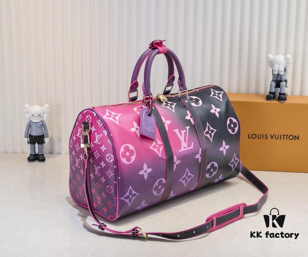 693039e5f09edb6de4c4d039 Louis Vuitton Classic Keepall 45 Travel Bag in Soft Pink Tones