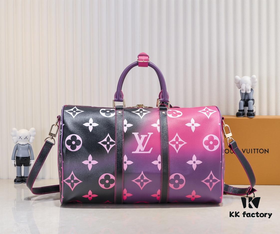 693039e7f09edb6de4c4d03a Louis Vuitton Classic Keepall 45 Travel Bag in Soft Pink Tones