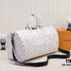 693039f0f09edb6de4c4d042 Exclusive Real Photo M24953 41416 New Version Louis Vuitton Classic Keepall Travel Bag in Monogram Shadow Leather