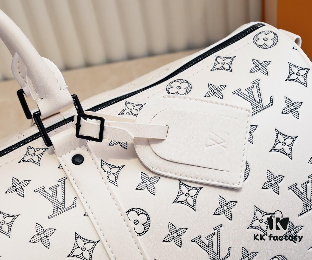 693039f3f09edb6de4c4d044 Exclusive Real Photo M24953 41416 New Version Louis Vuitton Classic Keepall Travel Bag in Monogram Shadow Leather