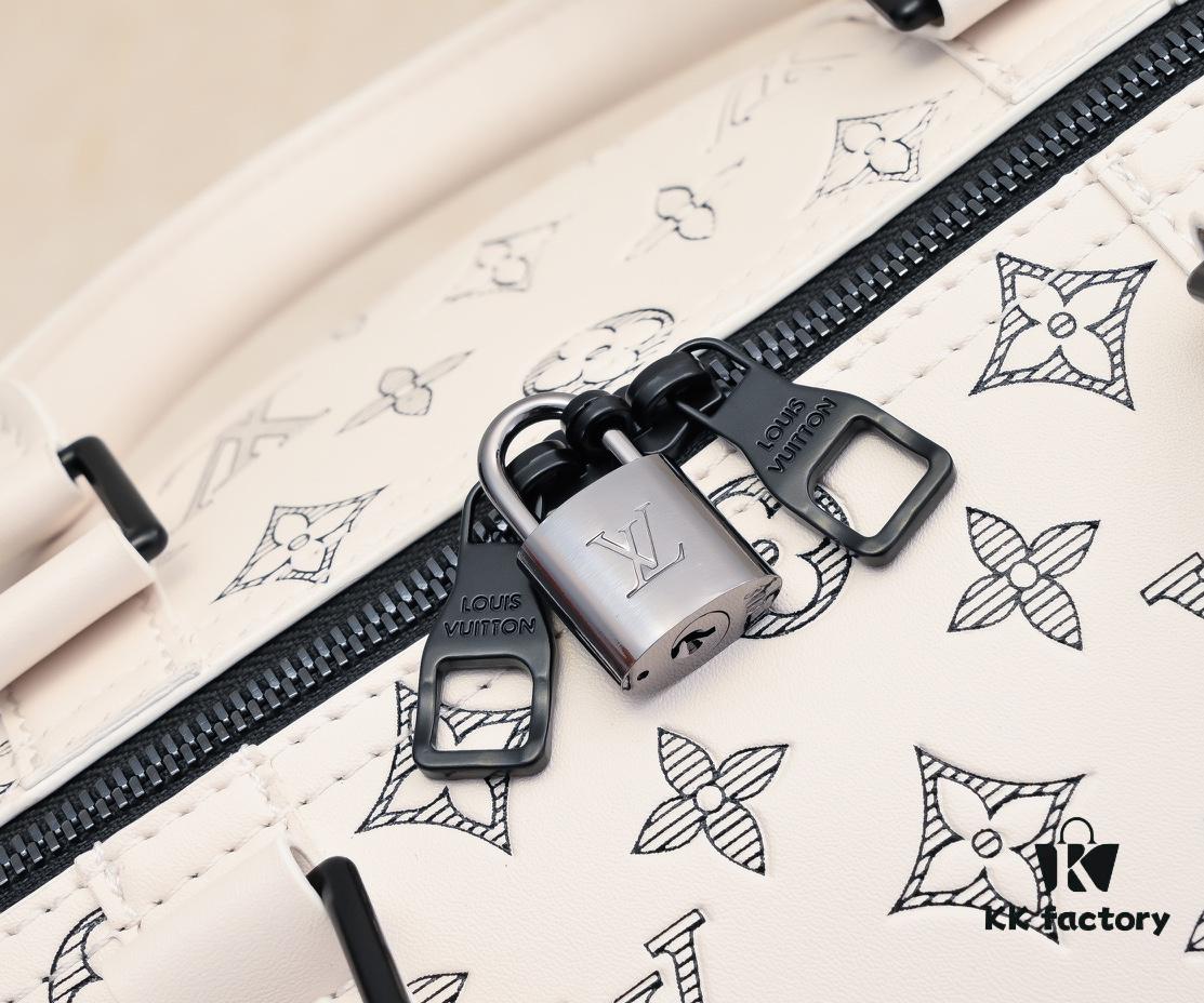 693039f4f09edb6de4c4d045 Exclusive Real Photo M24953 41416 New Version Louis Vuitton Classic Keepall Travel Bag in Monogram Shadow Leather