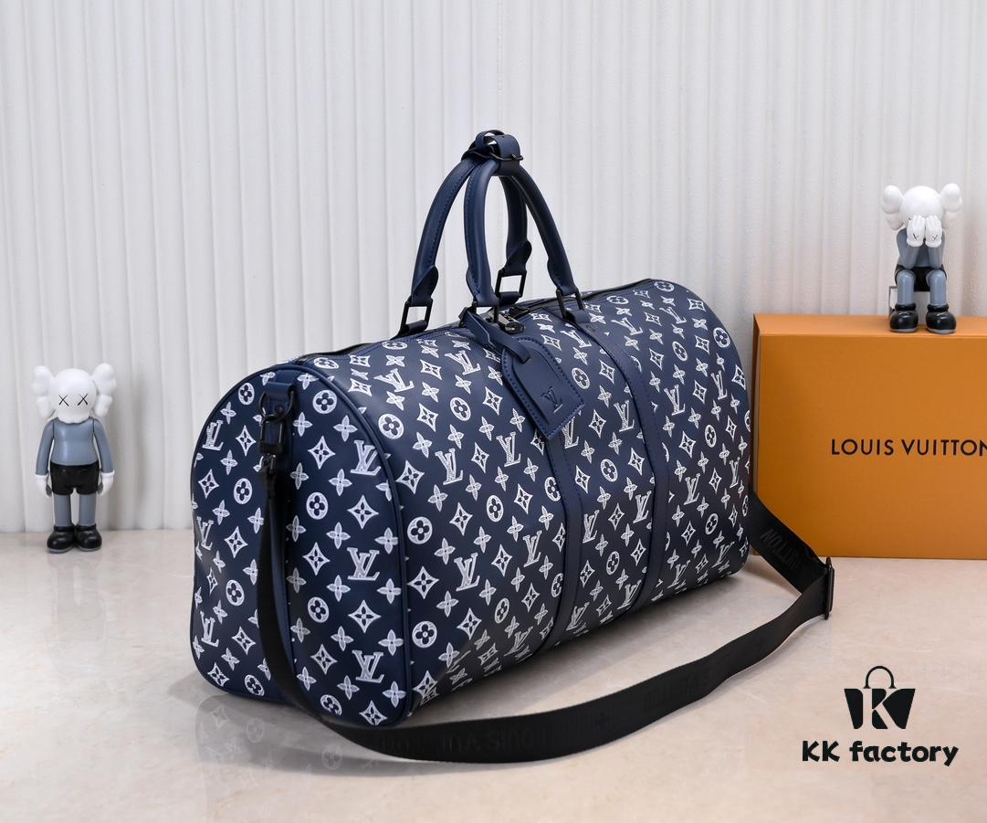 Exclusive Real Shot M24953 New Version Louis Vuitton Classic Keepall Travel Bag Embracing the Modern Edge of Monogram Shadow Leather