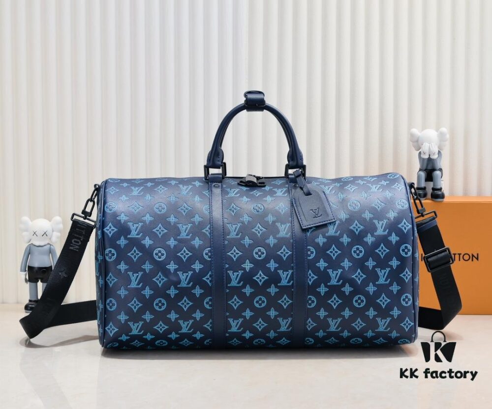 69303a02f09edb6de4c4d04f Exclusive Real Shot M24953 41416 New Version Louis Vuitton Classic Keepall Travel Bag Release Monogram Shadow Leather's Modern Flair
