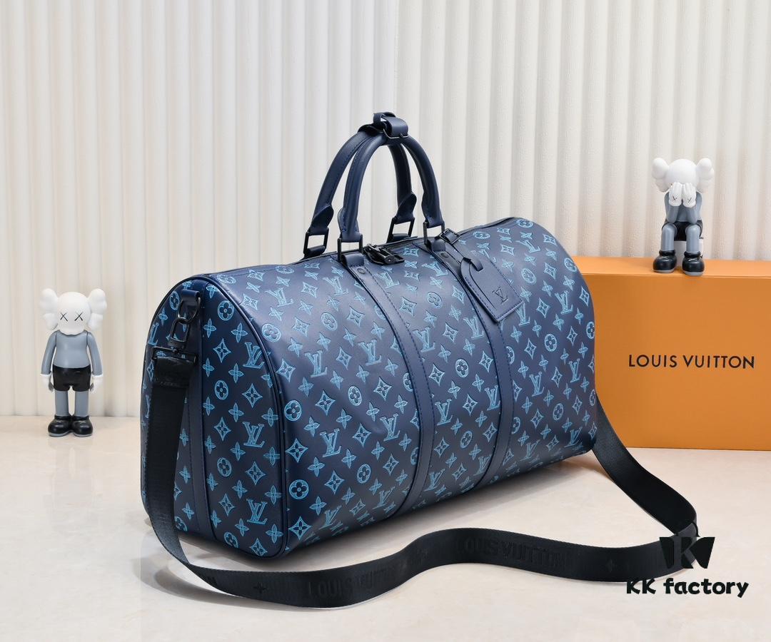 69303a03f09edb6de4c4d051 Exclusive Real Shot M24953 41416 New Version Louis Vuitton Classic Keepall Travel Bag Release Monogram Shadow Leather's Modern Flair