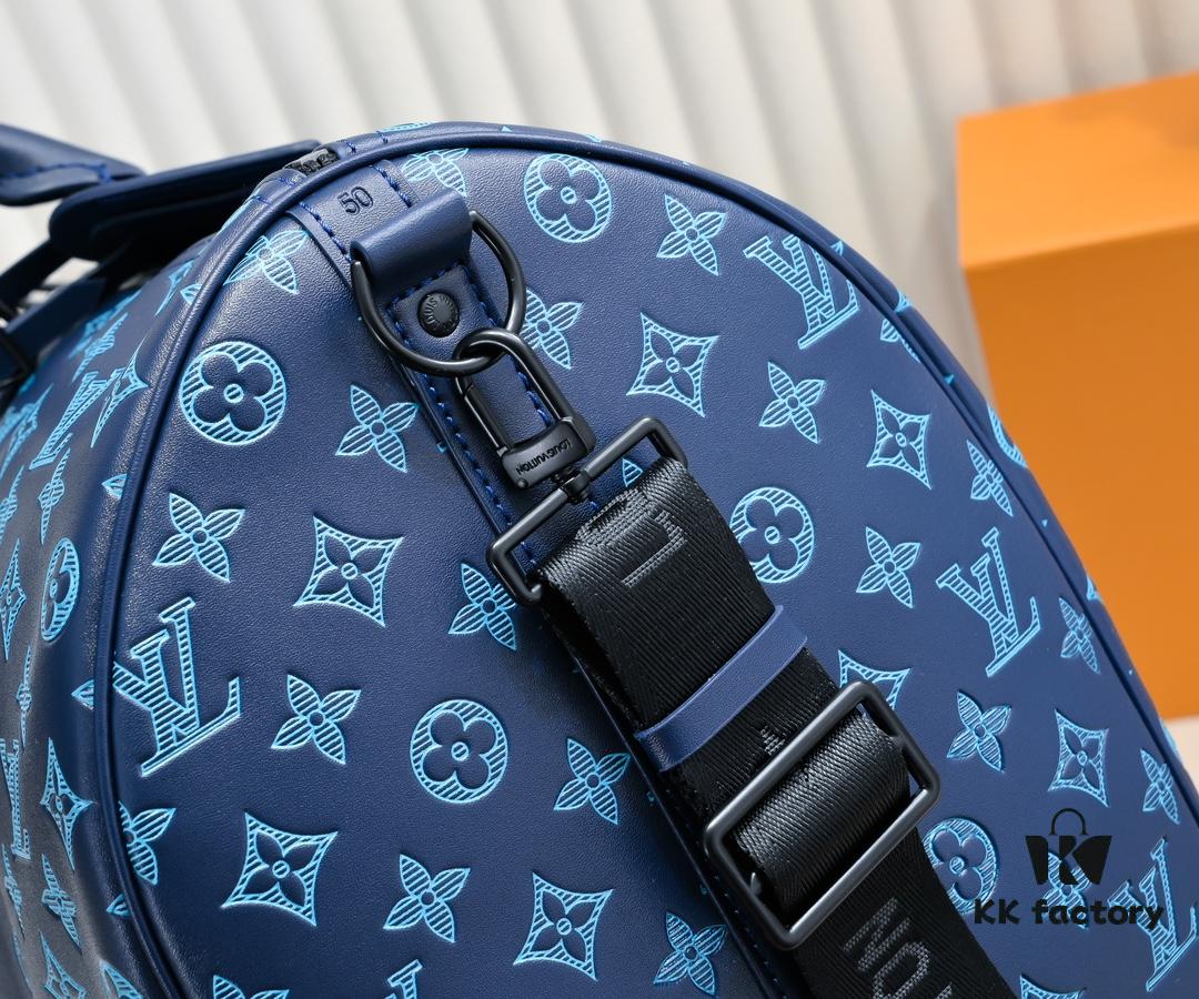 69303a09f09edb6de4c4d055 Exclusive Real Shot M24953 41416 New Version Louis Vuitton Classic Keepall Travel Bag Release Monogram Shadow Leather's Modern Flair