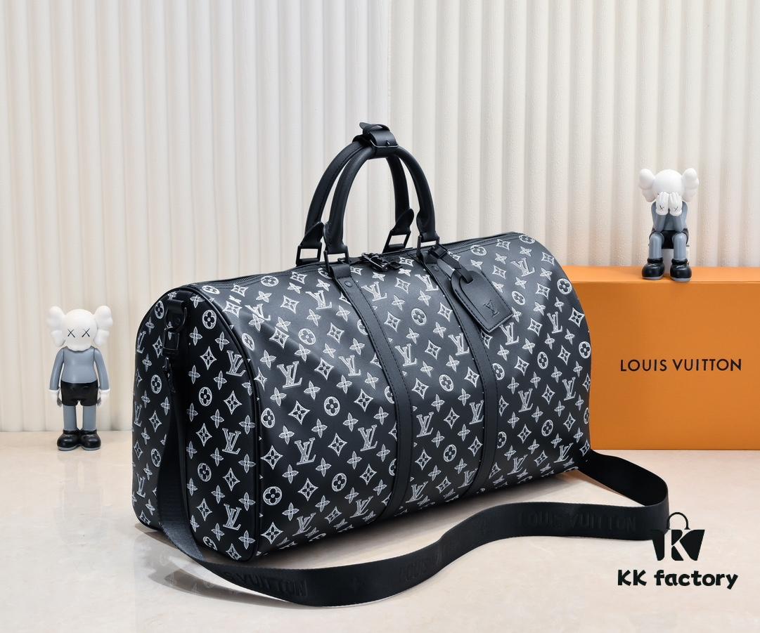 69303a12f09edb6de4c4d058 Exclusive In-Stock M24953 41416 New Version Louis Vuitton Classic Keepall Travel Bag Unveils Modern Charm of Monogram Shadow Leather